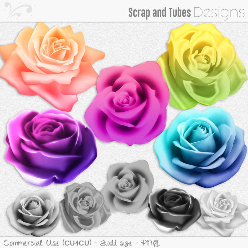 Grayscale Roses Clipart - Click Image to Close